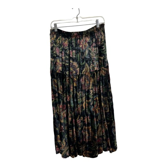 Phool Skirts Vintage 9s Crushed Velvet Maxi Skirt Boho Gypsy Sz M